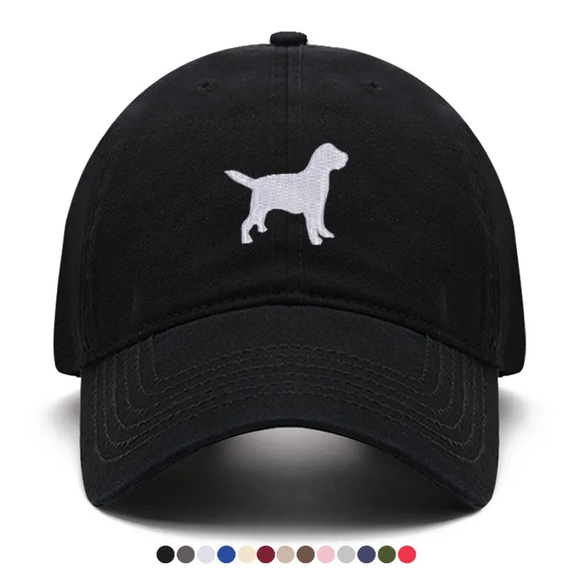 Dog Embroidered Soft Cotton Baseball Cap