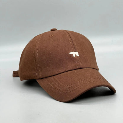 Summer Versatile Polar Bear Embroidered Baseball Cap With Large Brim For A Small Face, Unisex Duckbill Cap For Both Men And Women Size 55-60cm
