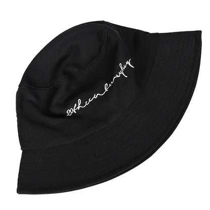 Letter Embroidery Casual Bucket Hat