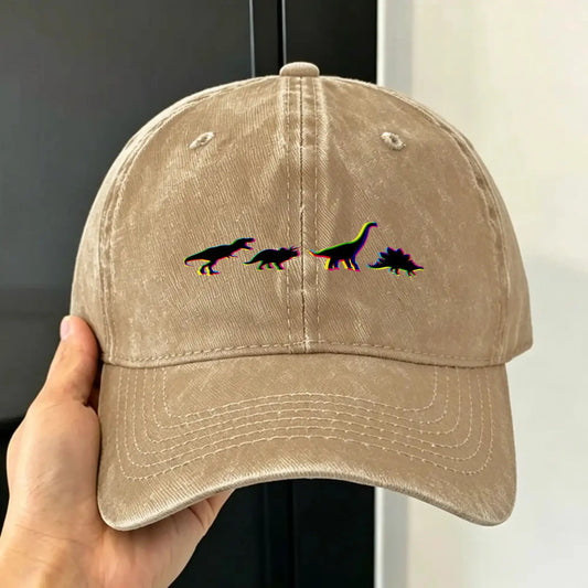 Cmyk Dinosaurs Casual Dinosaur Fossils Breathable Trucker Baseball Cap
