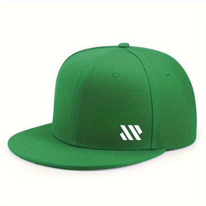 Baseball Hat With White Logo Unisex Adjustable Breathable Flat Brimmed Hat