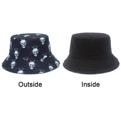 Bucket Hats Double Sided Black Fisherman Hat