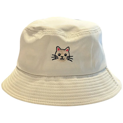 Korean Embroidered Double-Sided Bucket Hat
