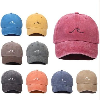 Wave Pattern Embroidered Baseball Cap