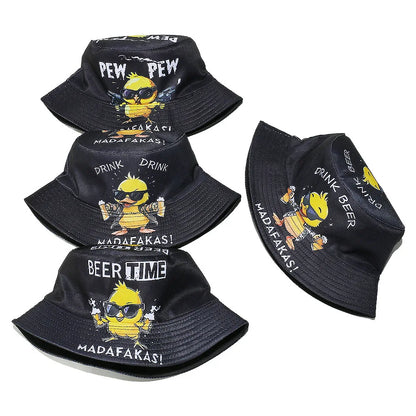 1pc Trendy Printed Double Sided Bucket Hat