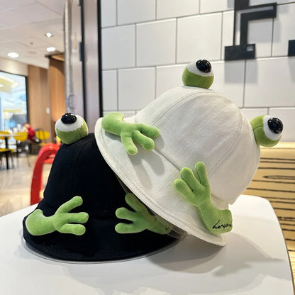 New Cute Big Eyes Frog Bucket Hats Outdoor