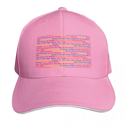 Stephen Sondheim Musicals Black Background Baseball Cap