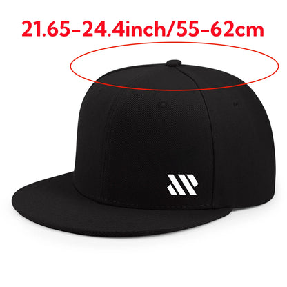 Baseball Hat With White Logo Unisex Adjustable Breathable Flat Brimmed Hat