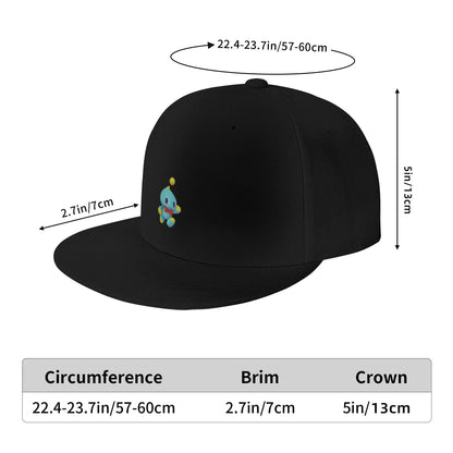 Fashion Chao Sticker Blue Guy Flat Brim Snapback Cap