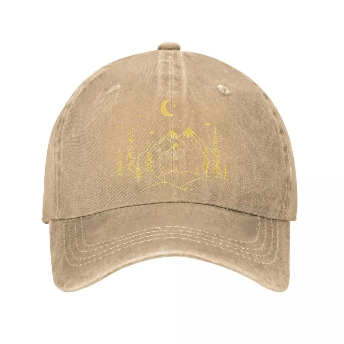 Mountain Moon Forest Washed Baseball Cap