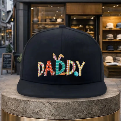 Daddy Easter Bunny Print Snapback Cap