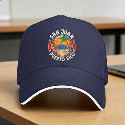 San Juan Puerto Rico 70s Sunset Vintage Baseball Cap