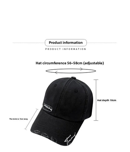 New Celebrity Fashion Embroidery Hole Sunscreen Baseball Cap Women