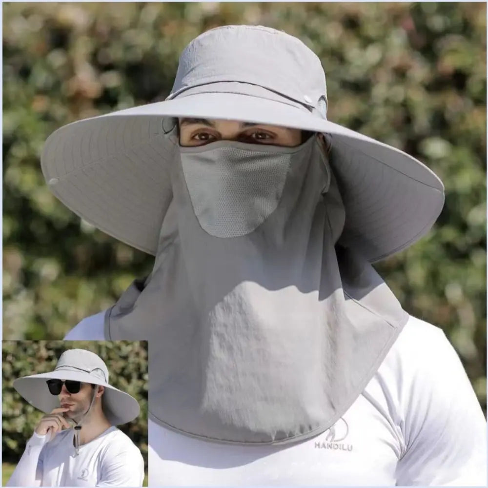 Quick-Dry Wide Brim Bucket Hat With Removable Flap