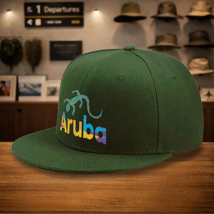 Aruba Lizard Geometric Pattern Casual Snapback Cap