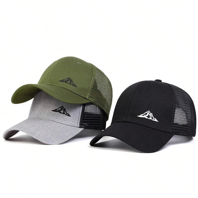 Unisex Mountain Range Embroidery Baseball Net Caps