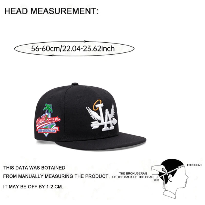 LA Wings Embroidered Flat Brim Mesh Snapback Cap