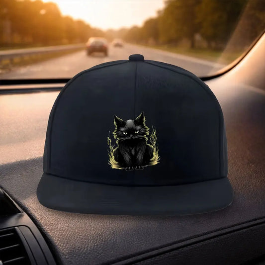 Black Cat Duckbill Snapback Cap Style