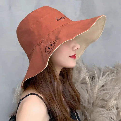 Cotton Wide Brim Korean Style Summer Bucket Hat