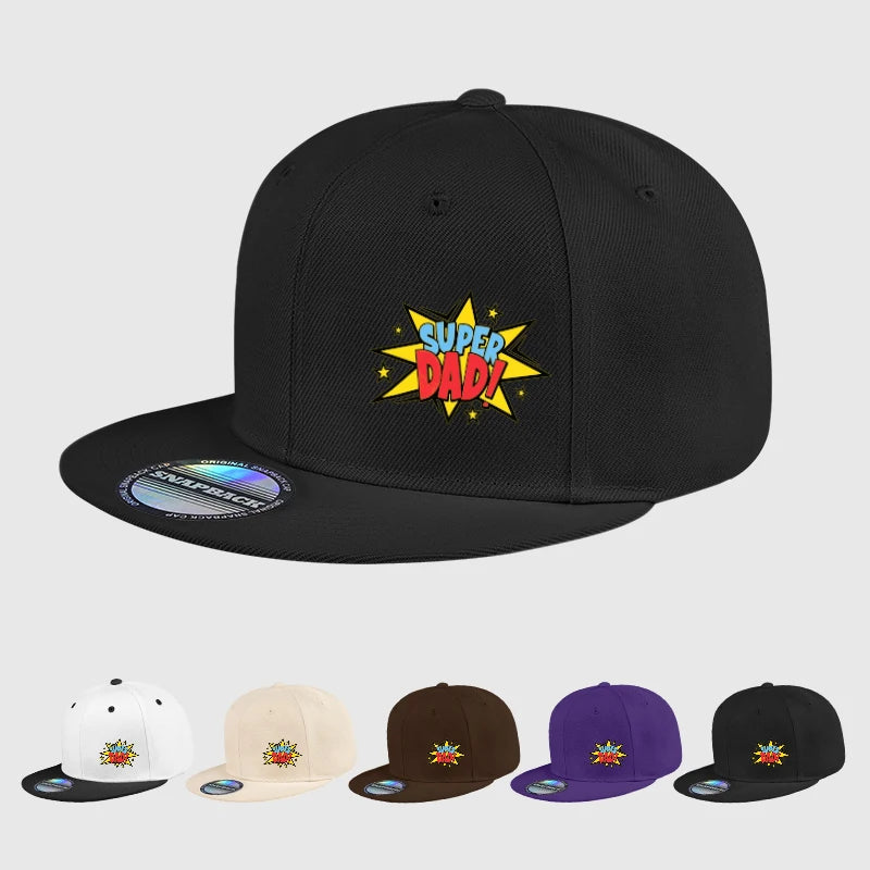 Retro Super Dad Comic Style Snapback Cap