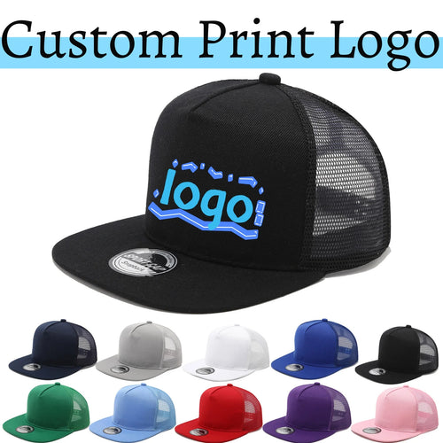Custom Logo Printed Unisex Breathable Mesh Snapback Cap