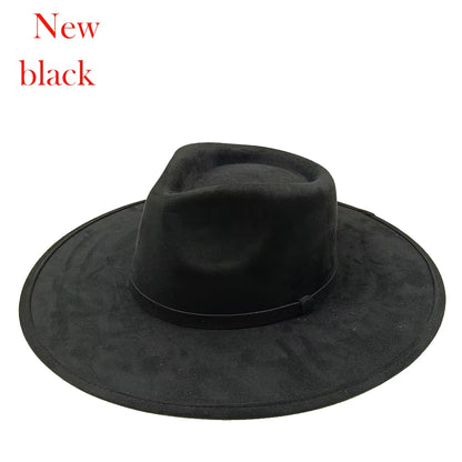 Suede Fedora Painting Felt Hats For Men And Women, Hand Sewn Fedora Adjustable Fall Winter Fashion Party Hats And Gifts Size 56-58CM