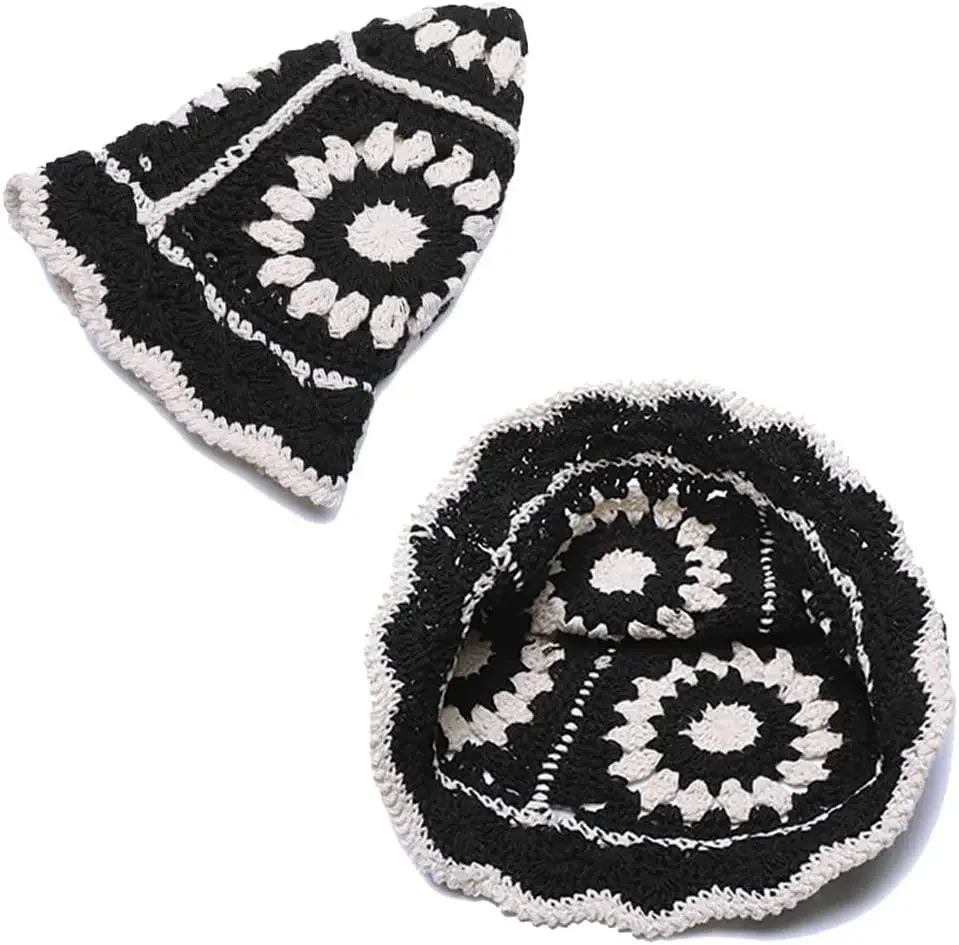 Women's Hollow Flower Crochet Bucket Hat