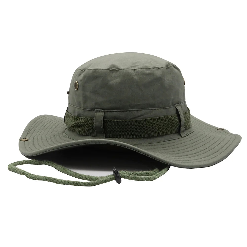 Adjustable Drawstring Large Brim Outdoor Bucket Hat