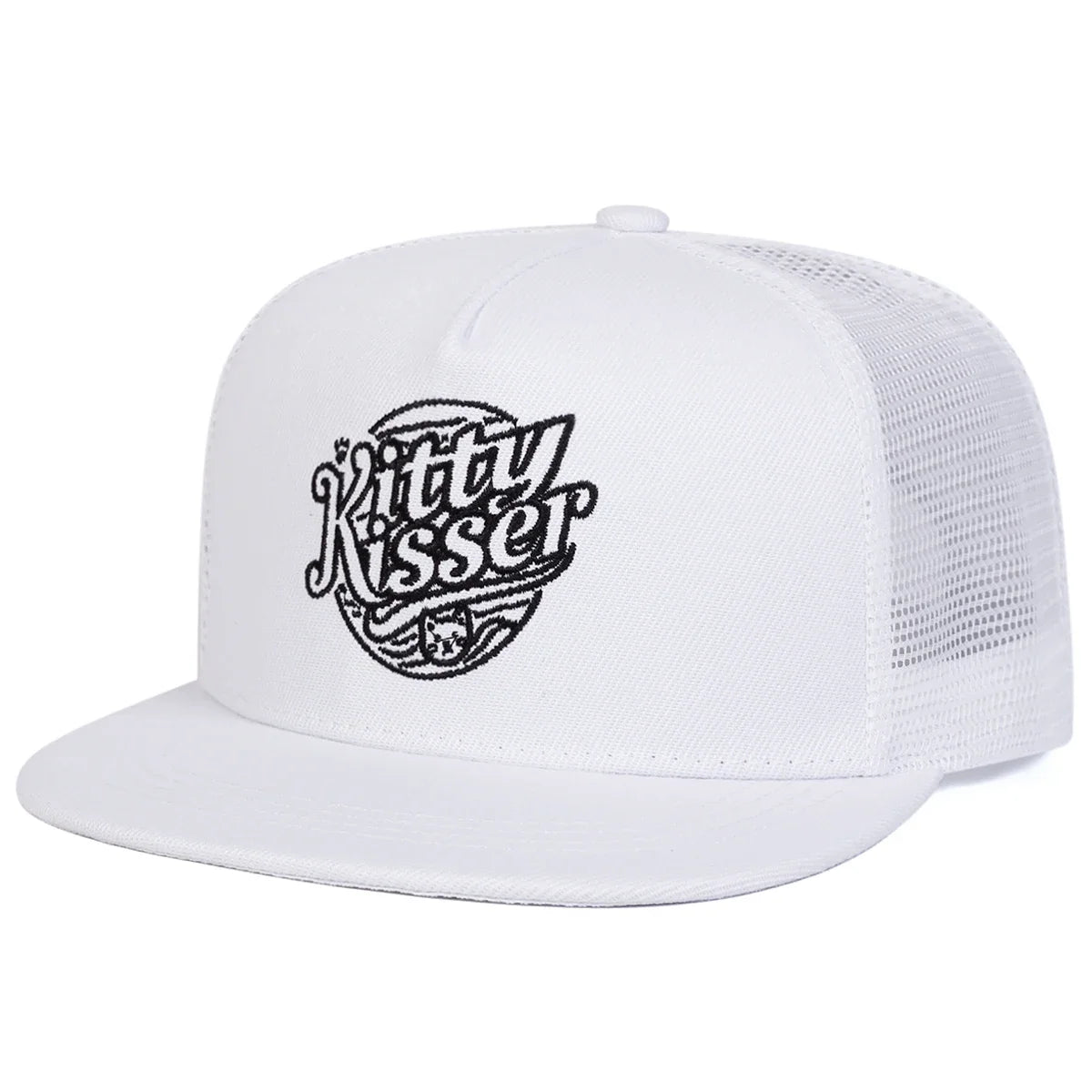 Kitty Kisser Embroidered Mesh Snapback Cap