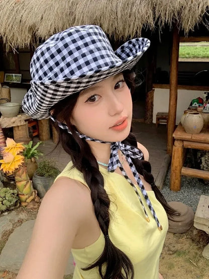 Black Dot Bucket Hats Women Versatile Sweet