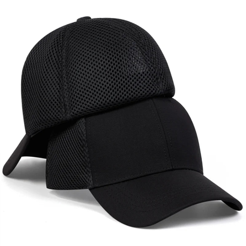 Summer Breathable Stretch Hats Fitted Solid Color Baseball Cap