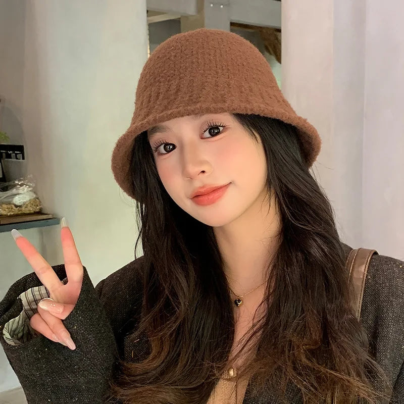 Unisex Retro Wool Knitted Winter Bucket Hat