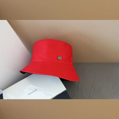 Solid Color Letter Sunshade Bucket Hat