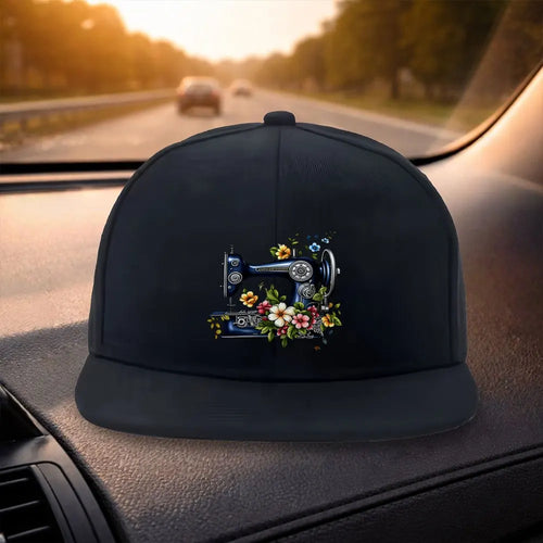 Floral Sewing Machine Snapback Cap Hat