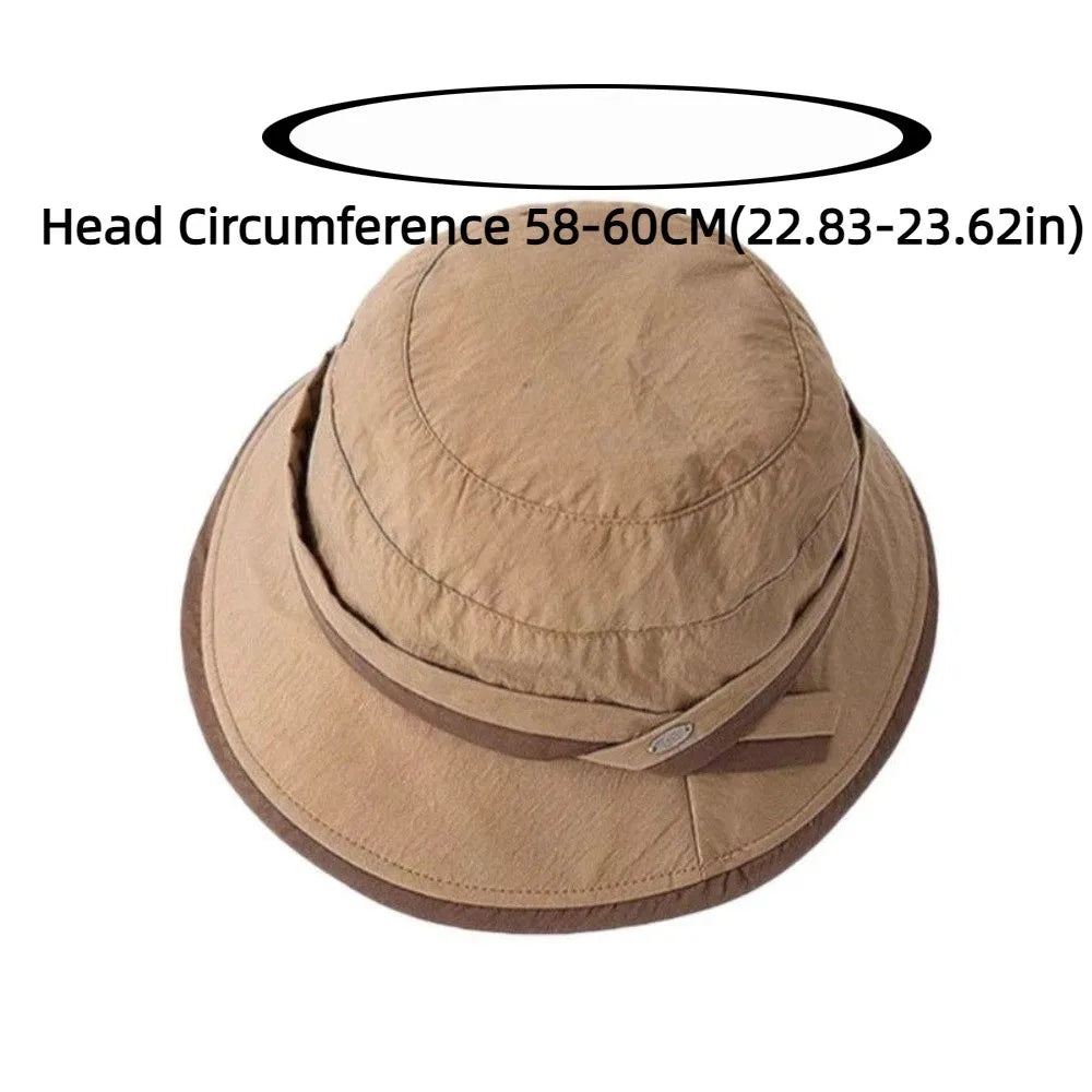 Foldable Lightweight Wide Brim Face Covering Bucket Hat