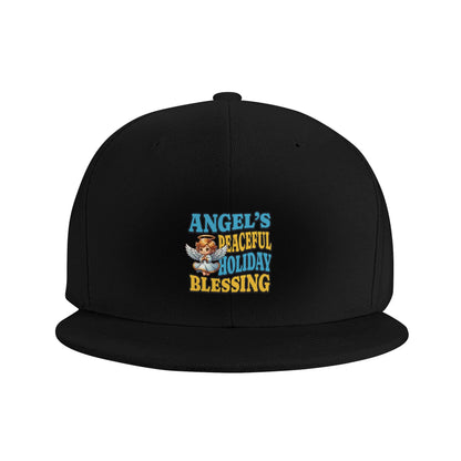 Angel Peaceful Holiday Blessing Flat Brim Snapback Cap