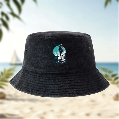 Man With Dog Mountain Bucket Hat