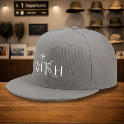 Witch Crescent Moon Graphic Snapback Cap