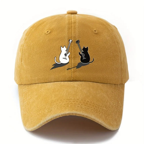 Cat Guitar Pattern Lightweight Duckbill Baseball Cap