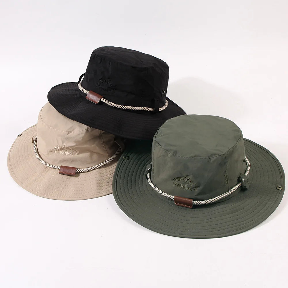 Summer Bucket Hat Men Women Sunscreen Fishing Hat Outdoor Size 55-59cm