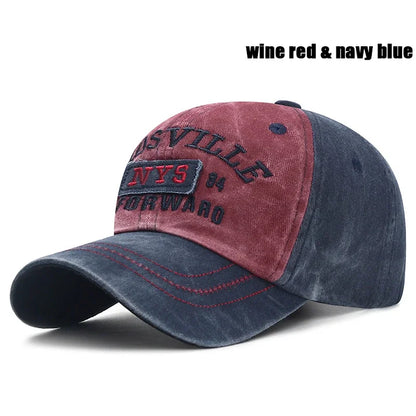 New Style Washed Old Letter Embroidered  Baseball Cap
