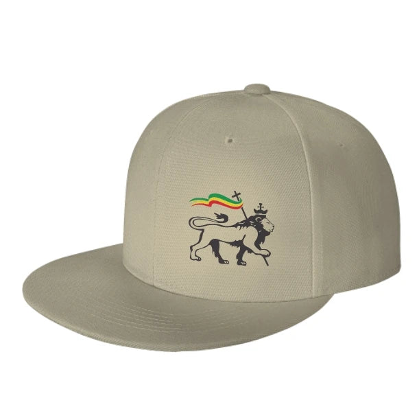 Lion Of Judah Rasta Flat Brim Snapback Cap