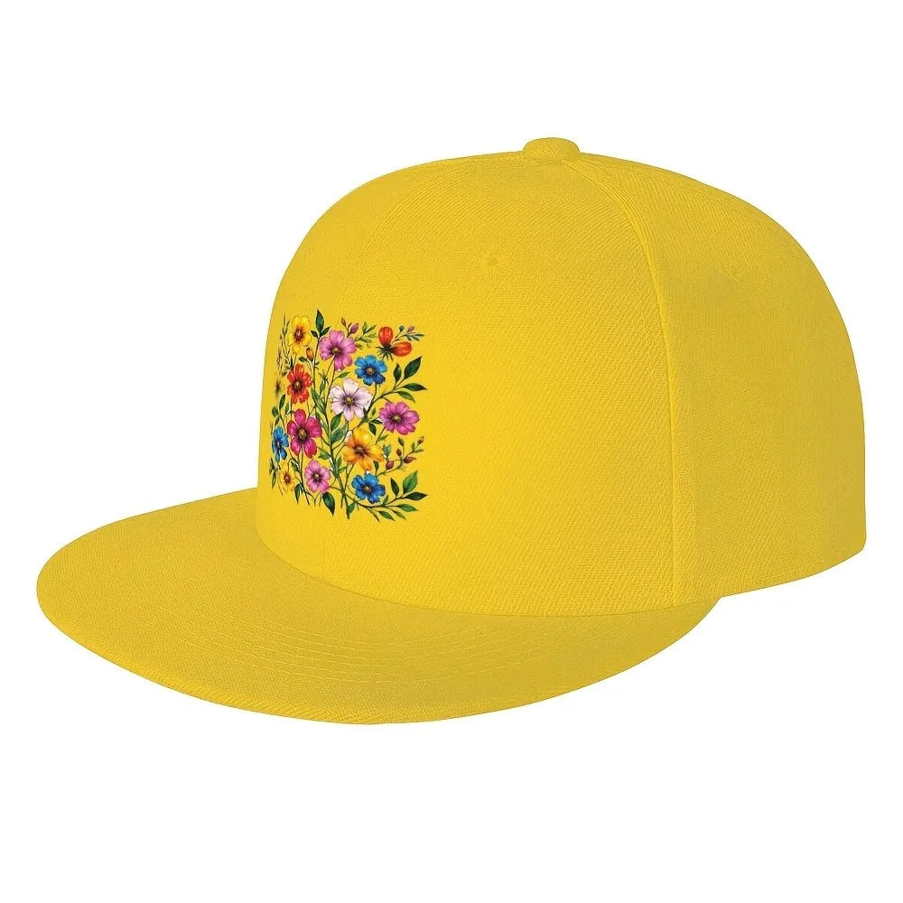 Colorful Floral Bouquet Snapback Cap