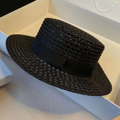 New Summer Sun Hat Women's French Retro Thin High Size 56-58cm