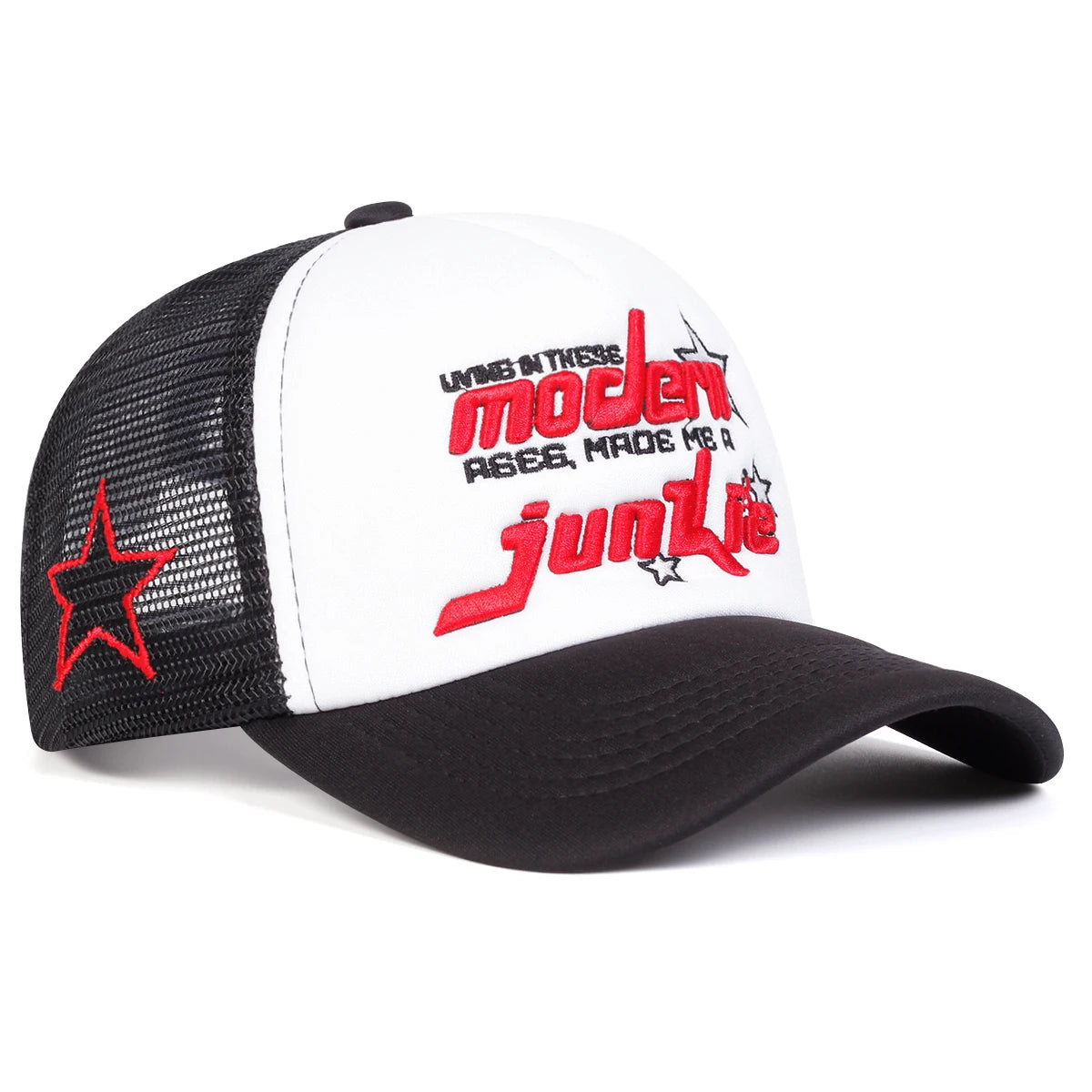 Modern Junkie Embroidered Mesh Baseball Cap