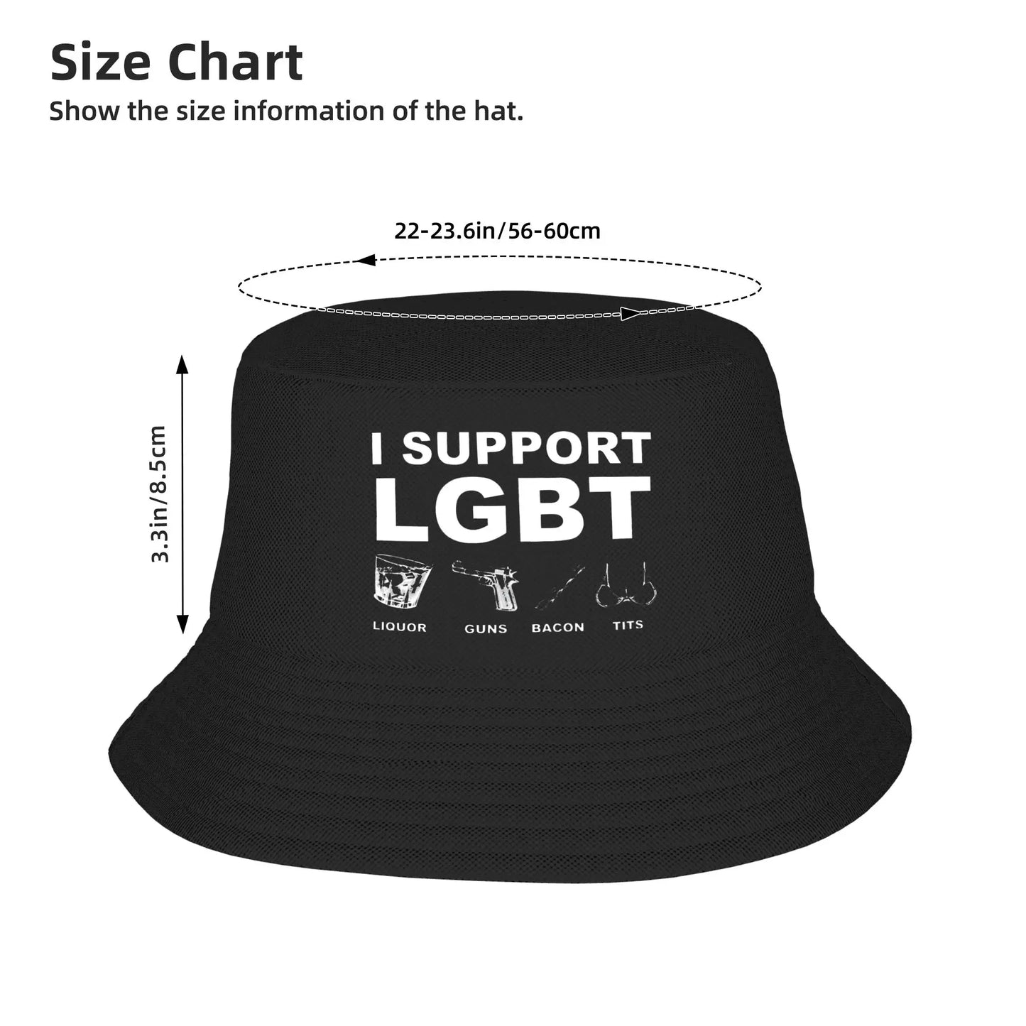 I Support LGBTQ Graphic Bucket Hat