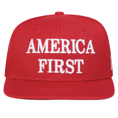 America First Embroidered Hip Hop Snapback Cap