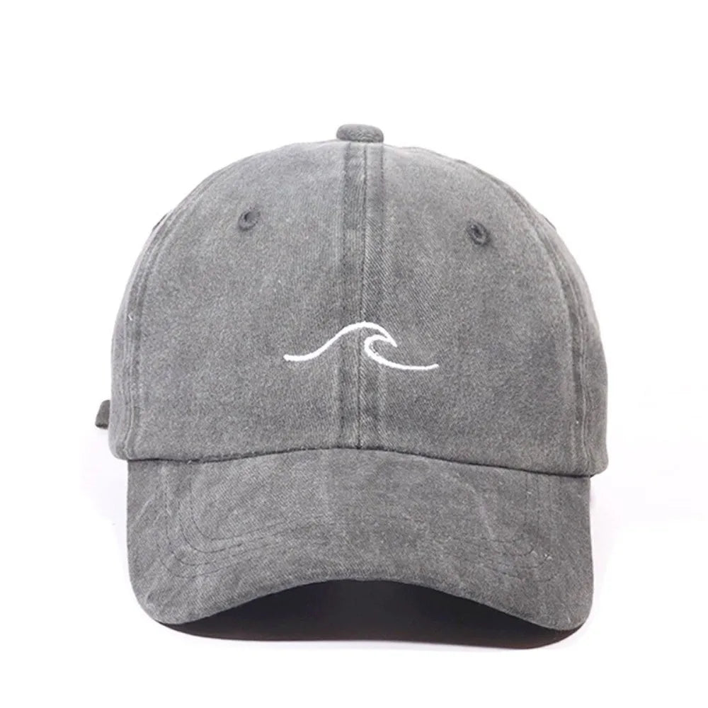 Wave Pattern Embroidered Baseball Cap