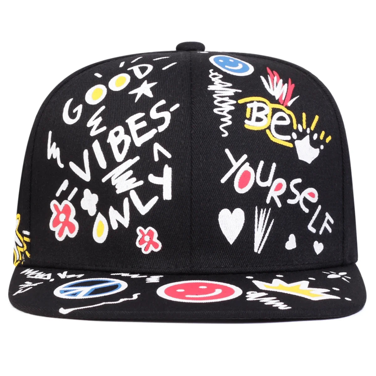 Smiling Graffiti Hip Hop Snapback Cap